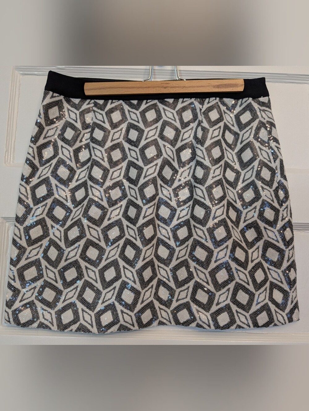 Black And White Sequined Banana Republic Skirt